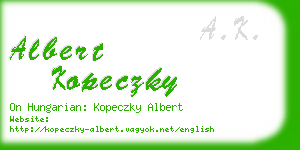 albert kopeczky business card